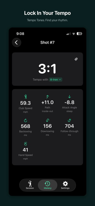 SwingSpeak tempo training with metronome tones active